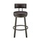 Armen Living Dalza Swivel Bar Stool in Mocha Finish with Brown Faux Leather 840254333598 - alternate 2